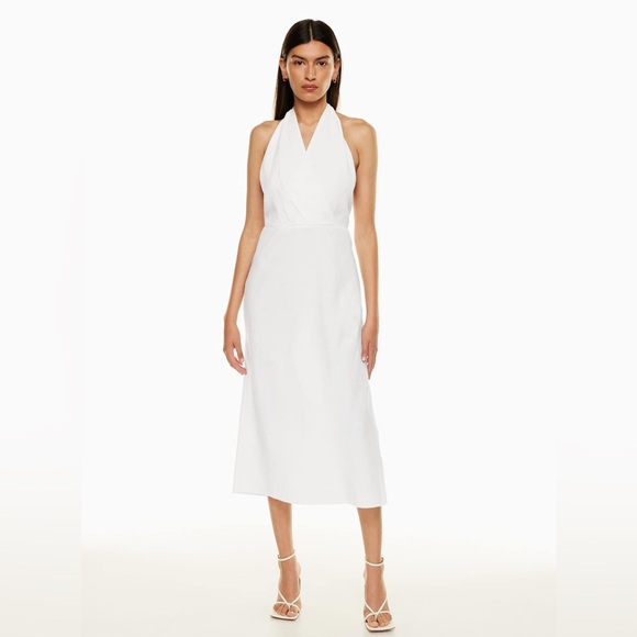 Aritzia Dresses & Skirts - Aritzia Babaton Trestle Linen Dress White Bridal Bachelorette Size 0